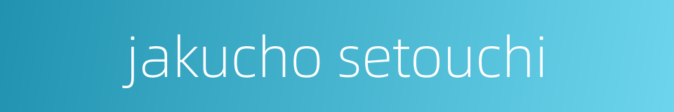 jakucho setouchi的同义词