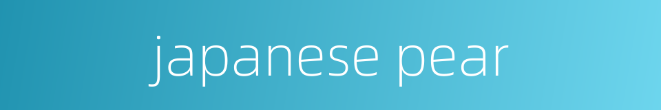 japanese pear的同义词