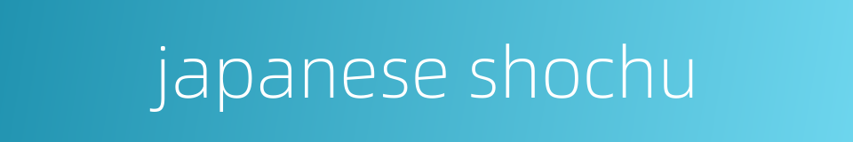 japanese shochu的同义词
