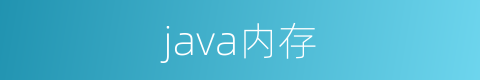 java内存的同义词