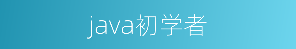 java初学者的同义词