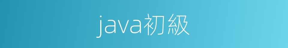 java初級的同義詞