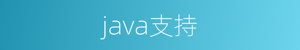 java支持的同义词