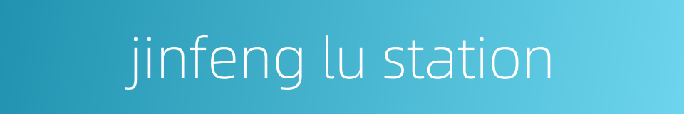 jinfeng lu station的同义词