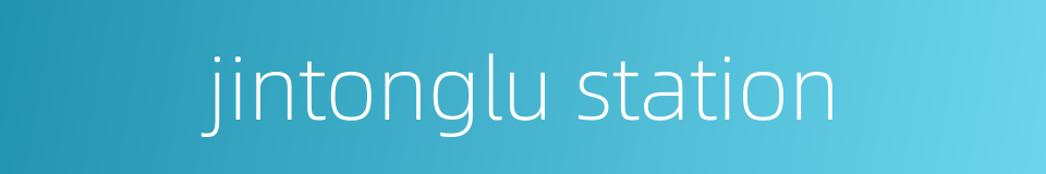 jintonglu station的同义词