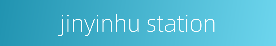 jinyinhu station的同义词