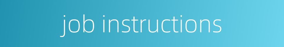 job instructions的同义词