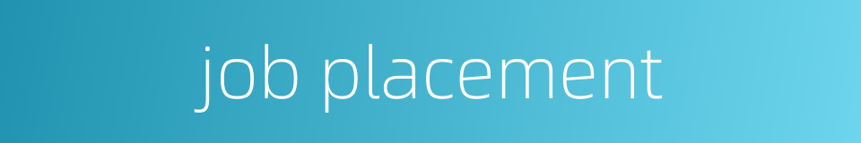 job placement的同义词