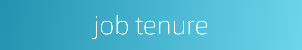 job tenure的同义词