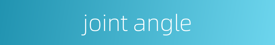 joint angle的同义词