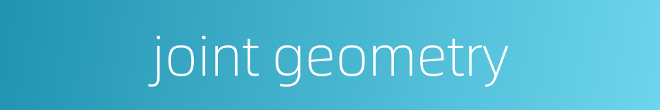 joint geometry的同义词