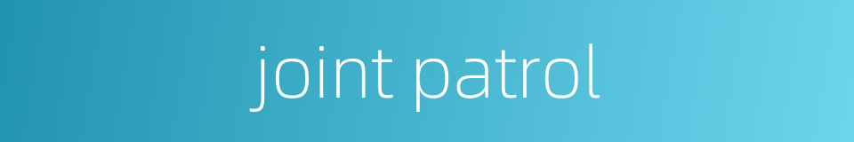 joint patrol的同义词