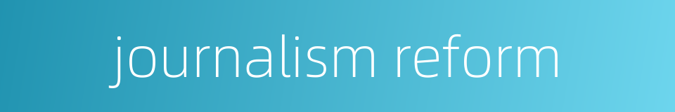 journalism reform的同义词