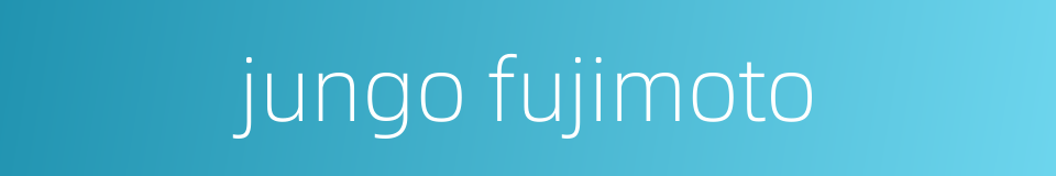 jungo fujimoto的同义词
