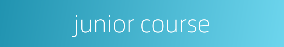 junior course的同义词