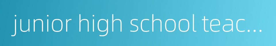 junior high school teacher的同义词