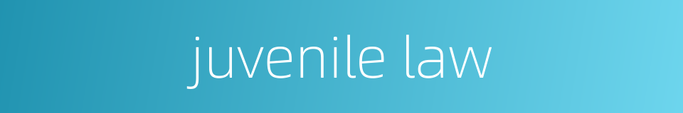 juvenile law的同义词