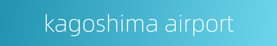 kagoshima airport的同义词