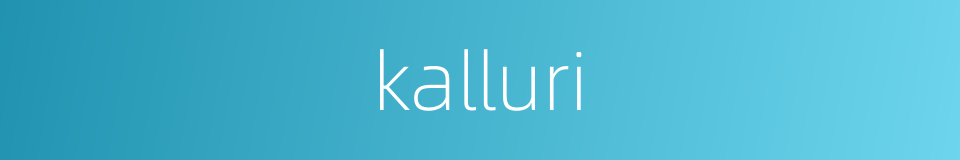 kalluri的同义词