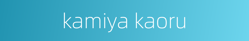 kamiya kaoru的同义词