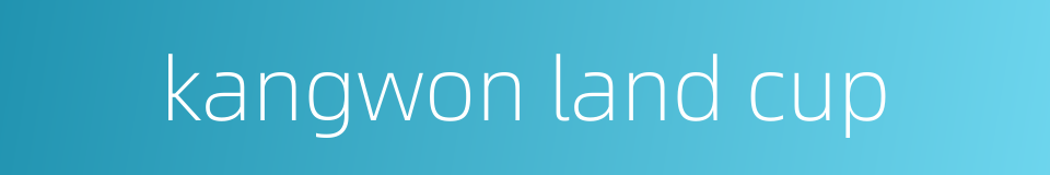 kangwon land cup的同义词