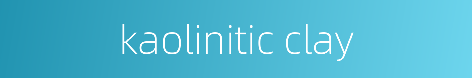kaolinitic clay的同义词