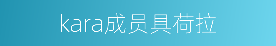 kara成员具荷拉的同义词