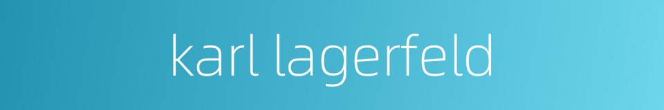 karl lagerfeld的同义词