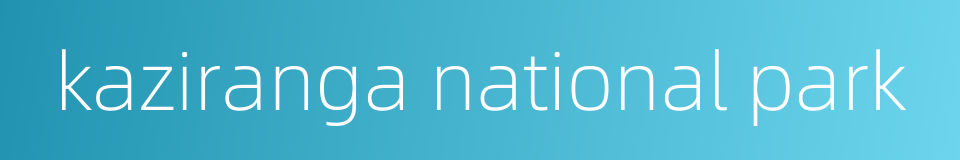 kaziranga national park的同义词