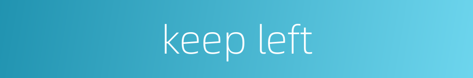 keep left的同义词