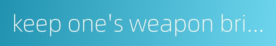 keep one's weapon bright for the day of battle的同义词