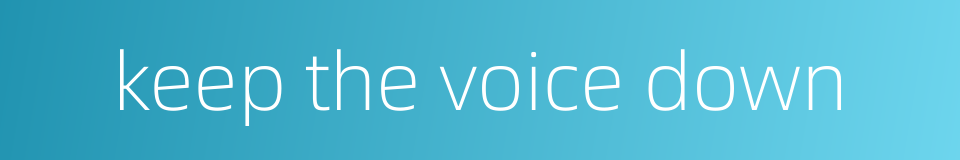 keep the voice down的同义词