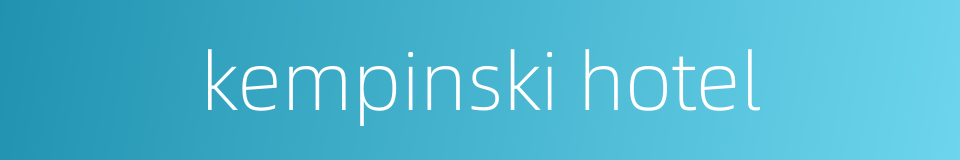 kempinski hotel的同义词