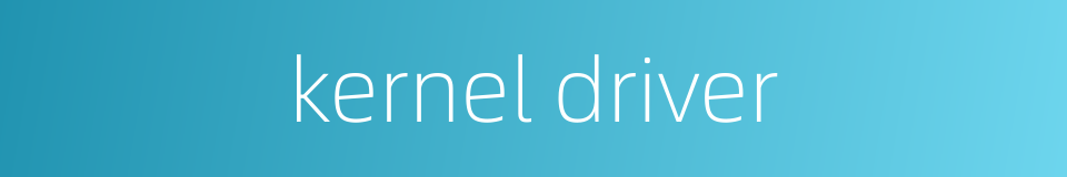 kernel driver的同义词