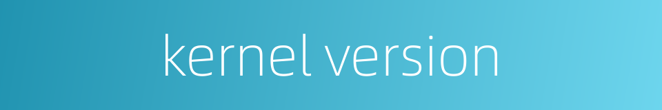 kernel version的同义词