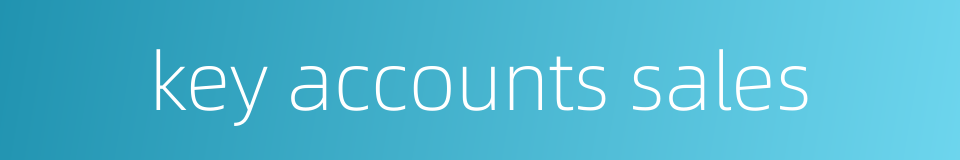key accounts sales的同义词