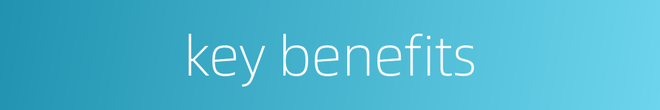 key benefits的同义词