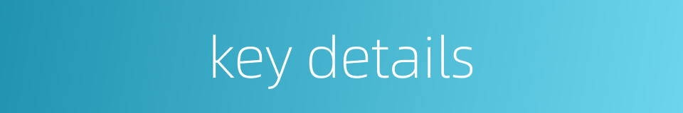 key details的同义词