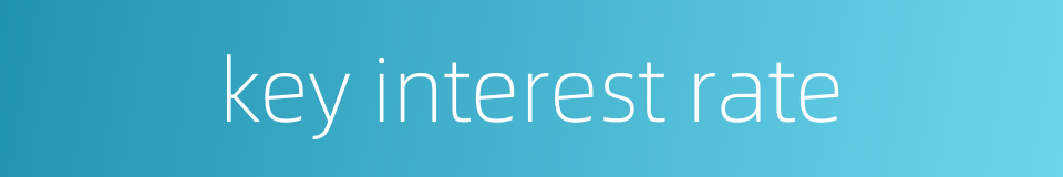 key interest rate的同义词