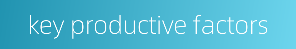 key productive factors的同义词
