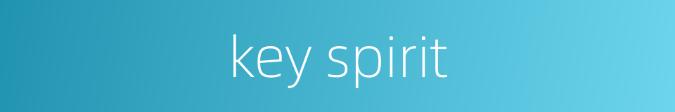 key spirit的同义词