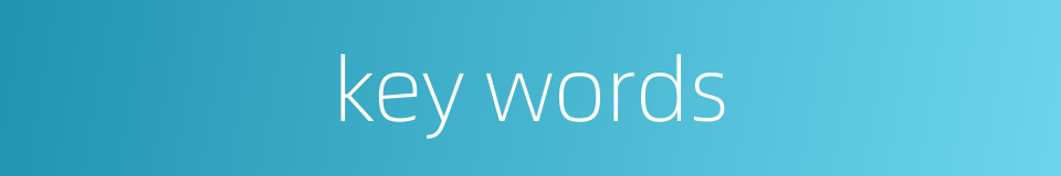 key words的同义词
