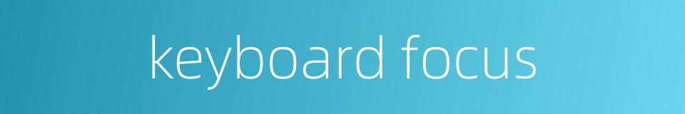 keyboard focus的同义词