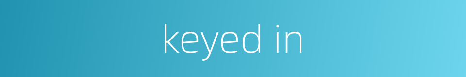 keyed in的同义词