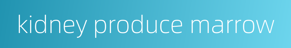 kidney produce marrow的同义词