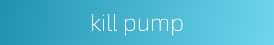 kill pump的同义词