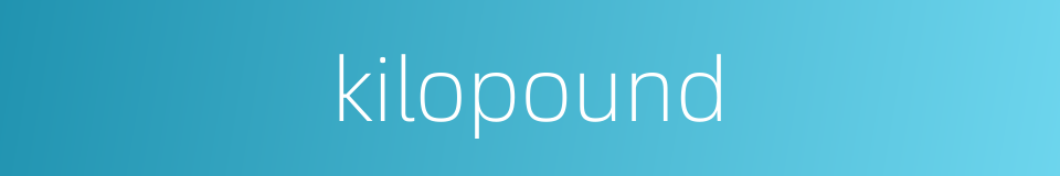 kilopound的同义词
