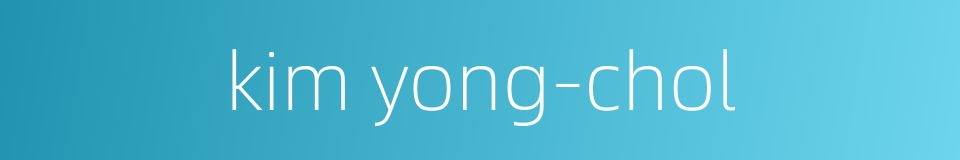 kim yong-chol的同义词