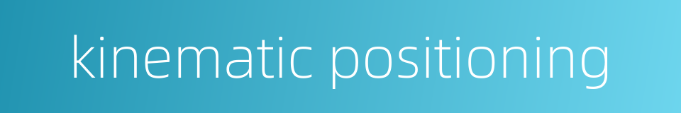 kinematic positioning的同义词