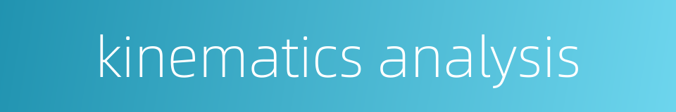 kinematics analysis的同义词